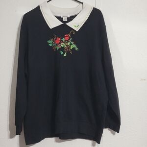 Hampshire Studio Christmas Cardinals Sweatshirt Women’s 2X Holiday Winter Top